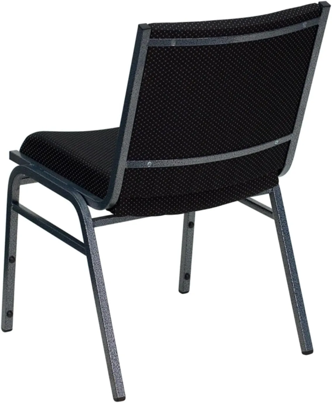 Flash Furniture HERCULES Series Heavy Duty Black Dot Fabric Stack Chair with Ganging Bracket