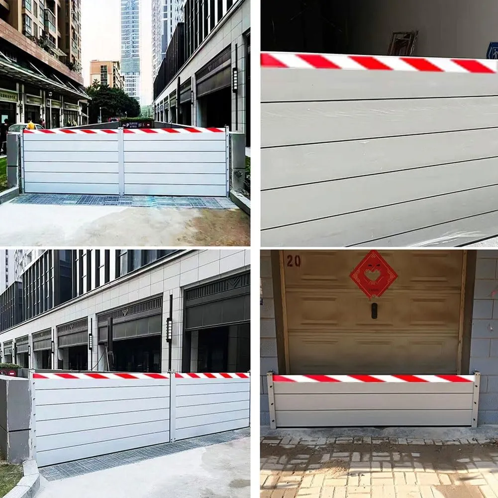 Flood Barrier, Garage Door Flood Barrier, Hurricane Flood Protection, Sandbags Alternative, Heavy-Duty Aluminum Flood Barrier, Water Barrier for Flooding, Reusable HXQSL(440x60cm)