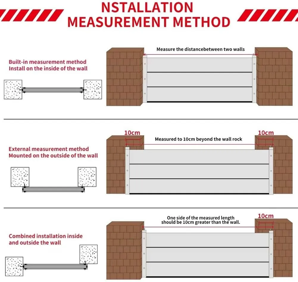 Flood Barrier, Garage Door Flood Barrier, Hurricane Flood Protection, Sandbags Alternative, Heavy-Duty Aluminum Flood Barrier, Water Barrier for Flooding, Reusable HXQSL(440x60cm)