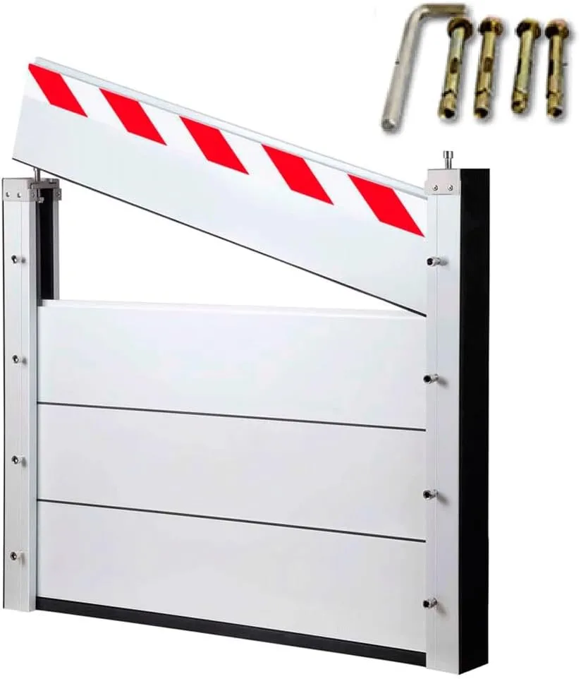 Flood Barrier, Garage Door Flood Barrier, Hurricane Flood Protection, Sandbags Alternative, Heavy-Duty Aluminum Flood Barrier, Water Barrier for Flooding, Reusable HXQSL(440x60cm)