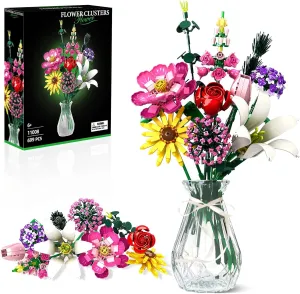 Flowers Bouquet Building Set, Flower Botanical Collection Building Kit Toys Office Home Decoration, Valentine Day, Birthday, Mother's Day, for Him and Her Kids Adults(No Vase)-699Pcs