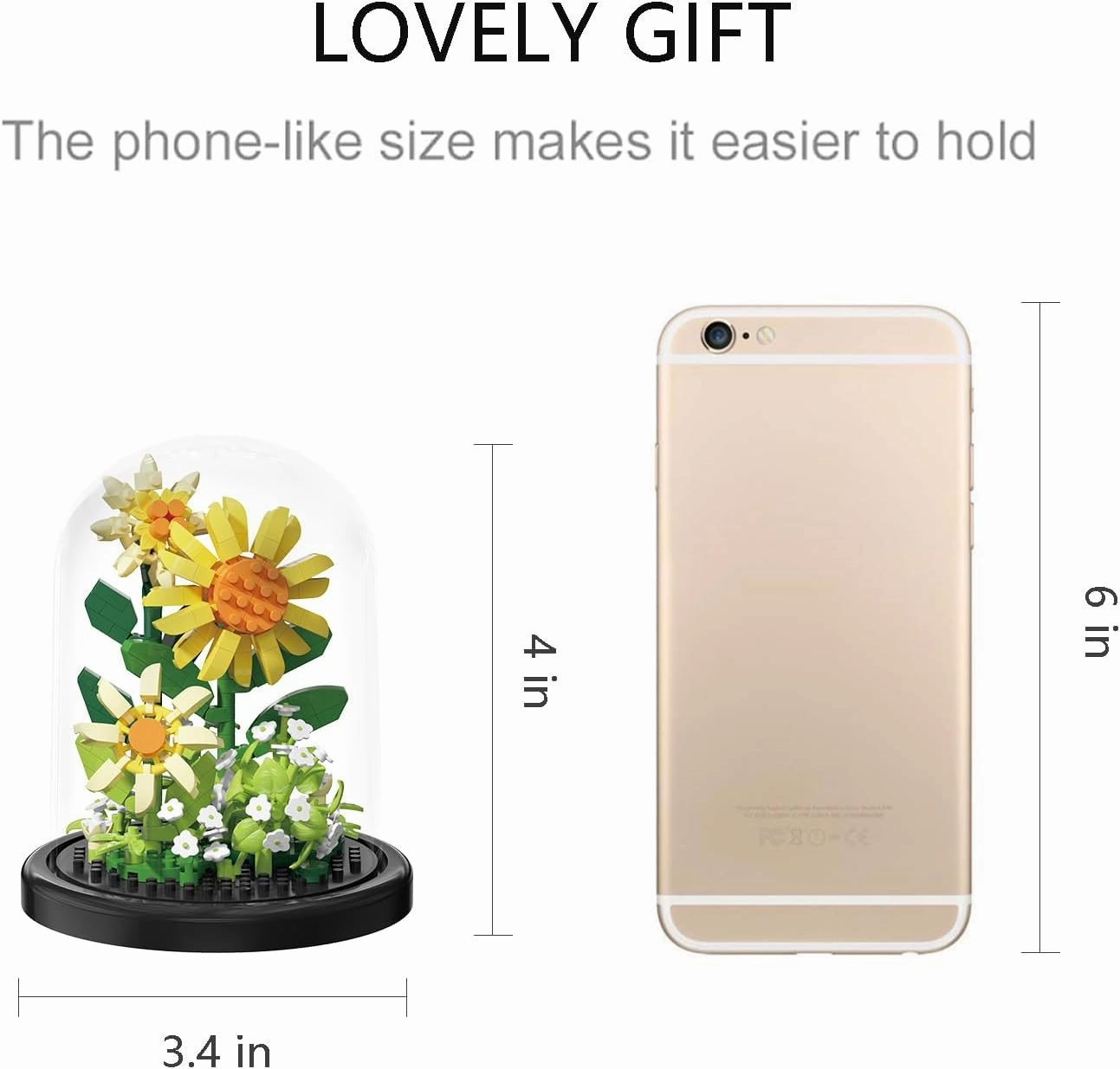 Flowers Bouquet Toys Micro Bricks Building Set with Dust Cover,2 Kinds of Sunflowers Creative Artificial Flower Boys and Girls,Gifts Ideas for Anniversary, Set for mom Kids