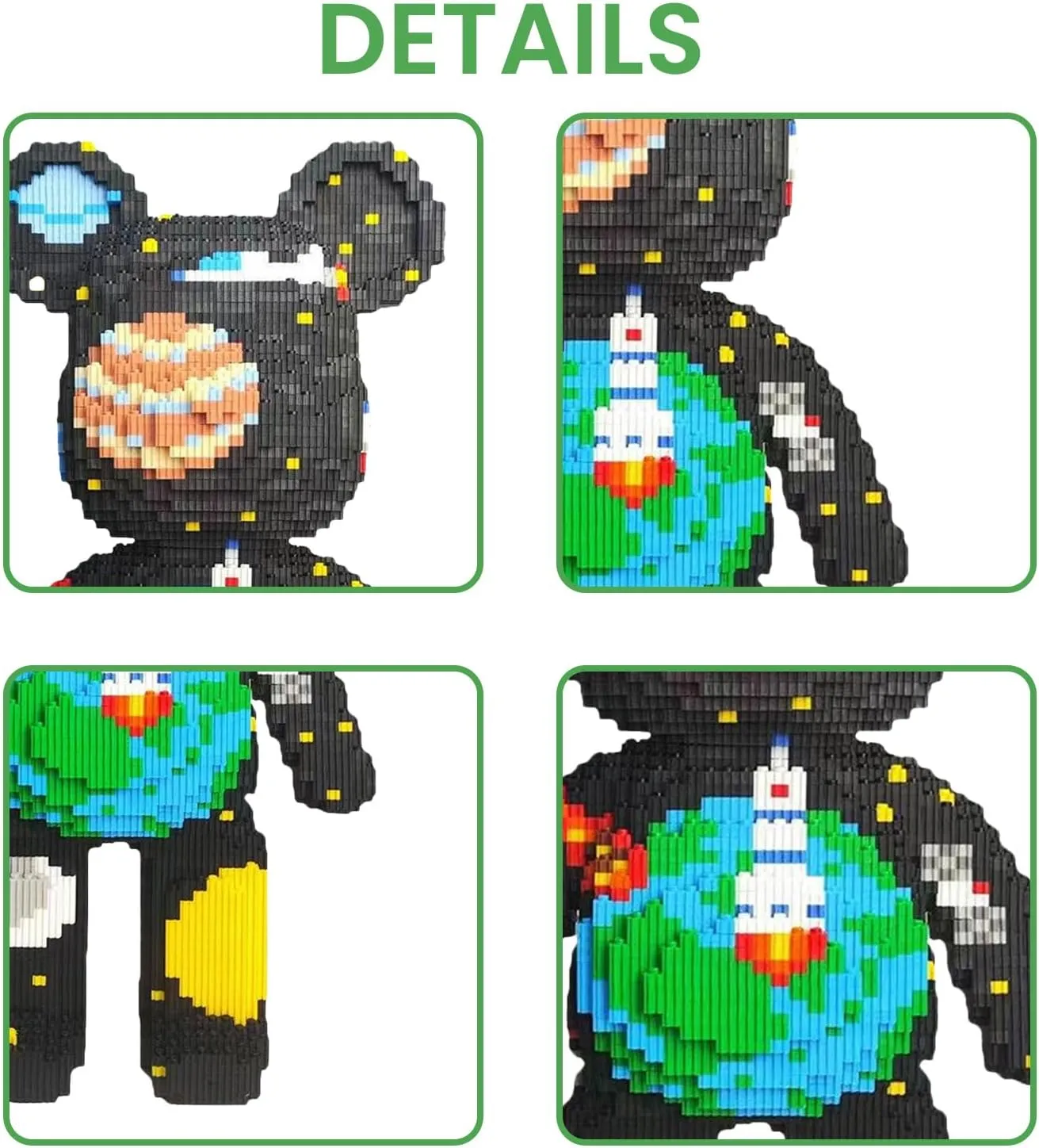 Fly The Space Bear Building Blocks (5800 PCS), 3D Micro Animal DIY Bear Building Blocks for Adults & Teenager, Creative Toys Ideal Gift for Family & Friends