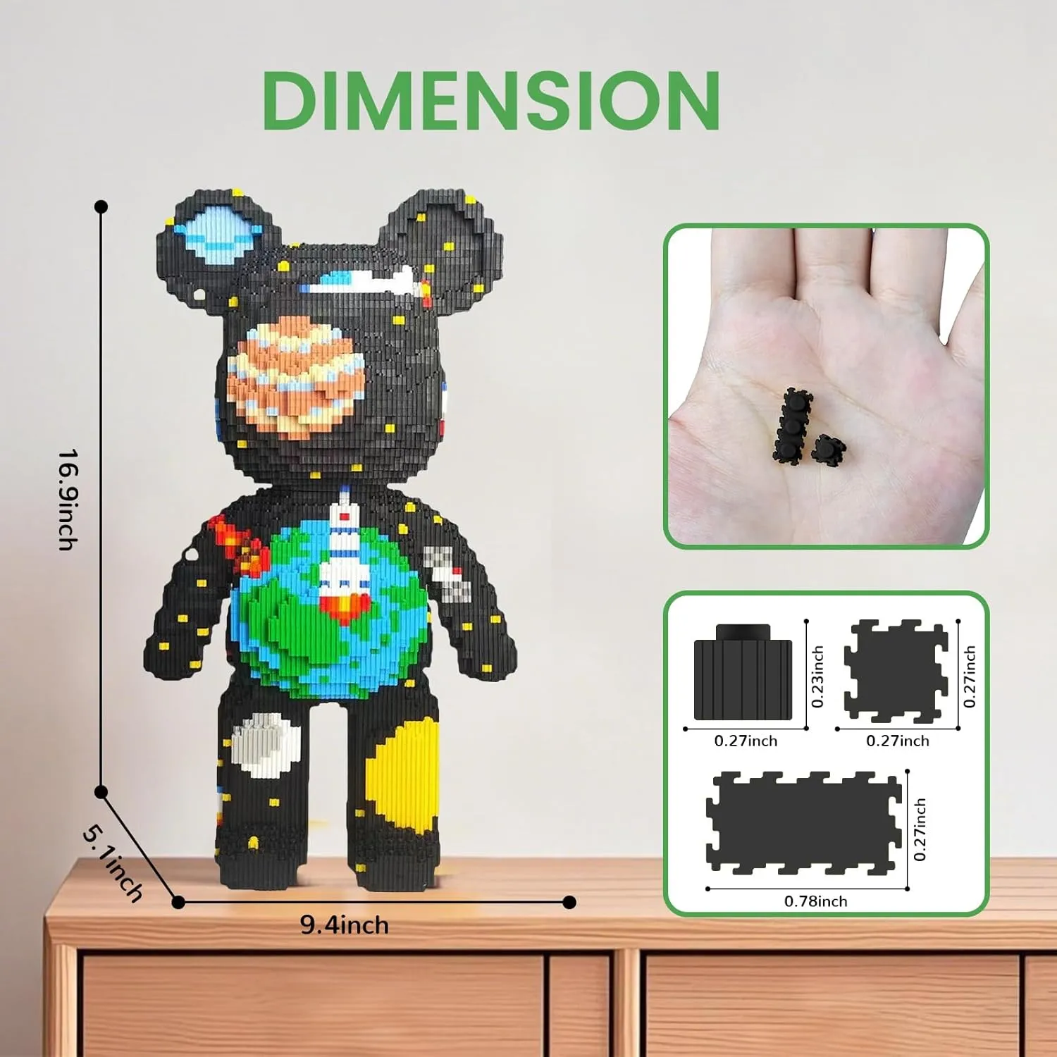 Fly The Space Bear Building Blocks (5800 PCS), 3D Micro Animal DIY Bear Building Blocks for Adults & Teenager, Creative Toys Ideal Gift for Family & Friends