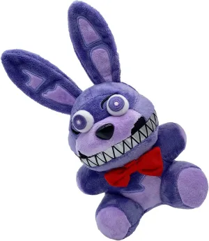 FNAF Nightmare Bonnie Plush Toy Suitable for Collection, FNAF Plushies Stuffed Doll for Boy Girl Christmas Halloween Birthday Gift, 8“ (Purple Bonnie Rabbit)