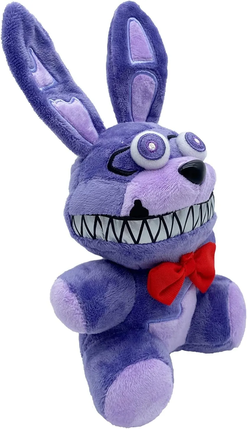 FNAF Nightmare Bonnie Plush Toy Suitable for Collection, FNAF Plushies Stuffed Doll for Boy Girl Christmas Halloween Birthday Gift, 8“ (Purple Bonnie Rabbit)