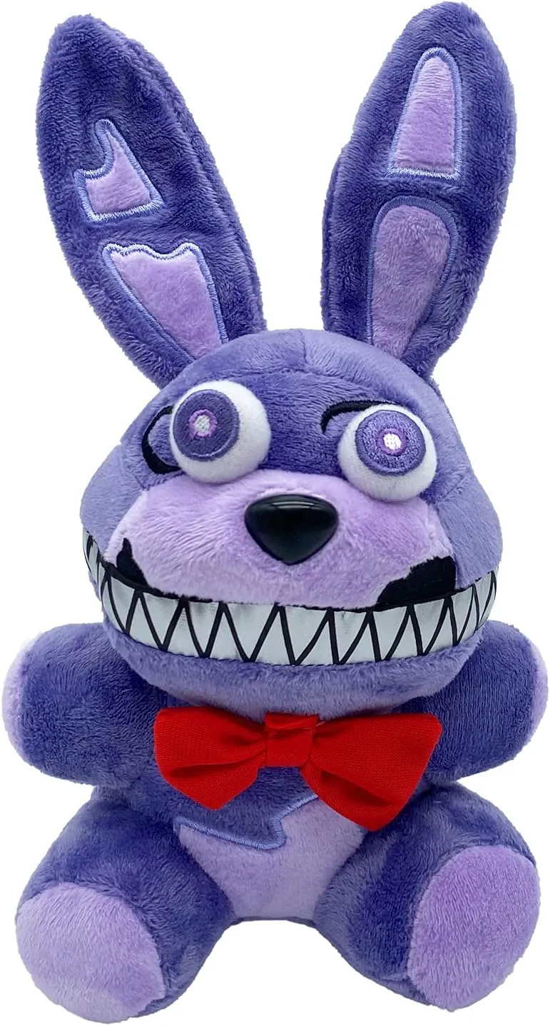 FNAF Nightmare Bonnie Plush Toy Suitable for Collection, FNAF Plushies Stuffed Doll for Boy Girl Christmas Halloween Birthday Gift, 8“ (Purple Bonnie Rabbit)