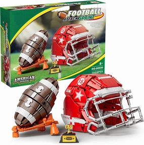 Football Building Set with Removable Helmet & Football（980Pcs）-Creative STEM Toy for Kids Ages 8 , Compatible with Major Building Block Brands