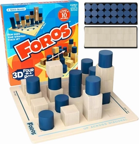 Foros 3D Board Game | Strategy Board Games with Unique 3D Gameplay | Family Games for Kids and Adults | Fast-Paced, Easy to Learn & Fun to Play | Beautiful Wooden Design for Game Night & Parties