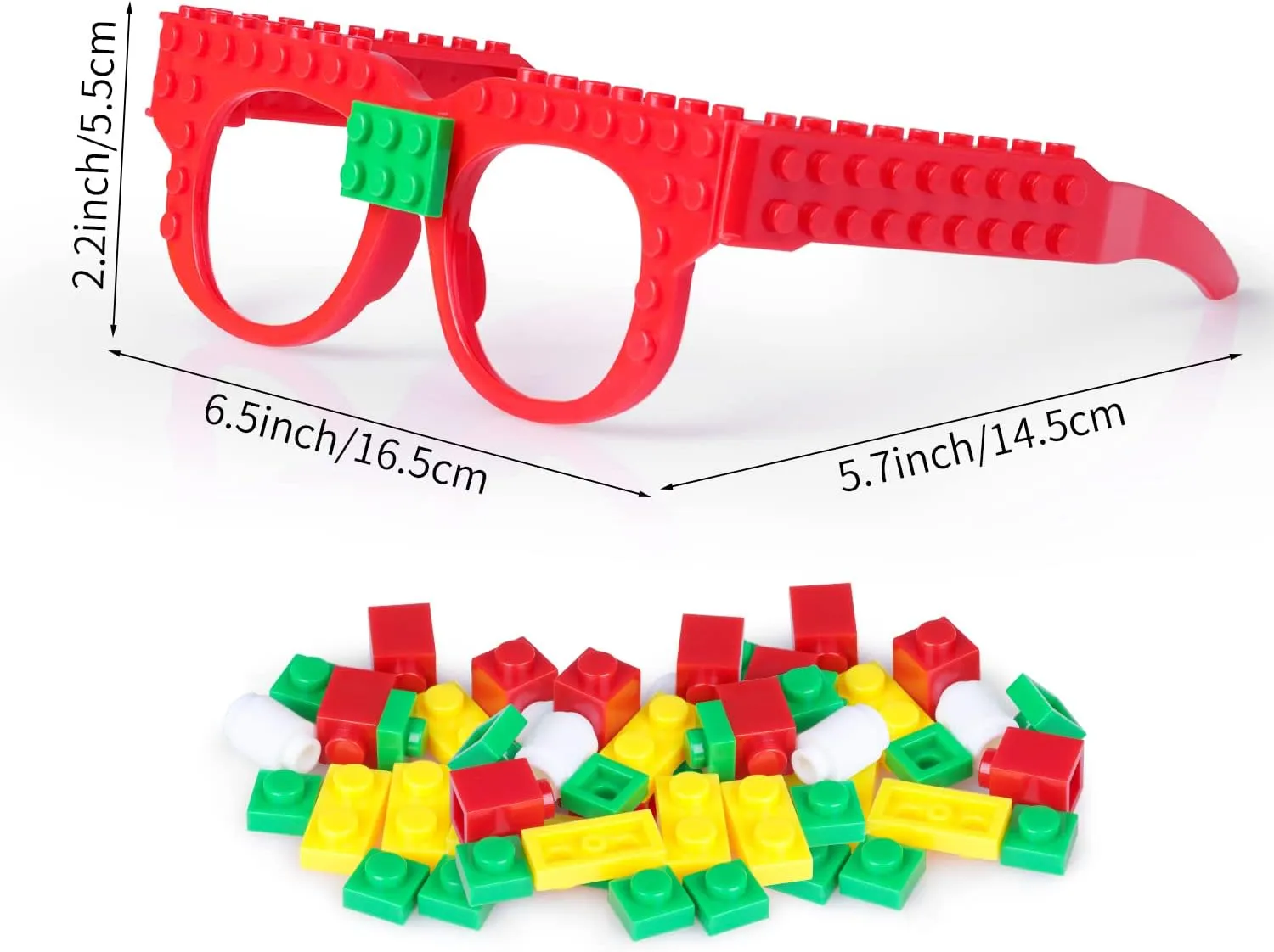 Fowecelt 12 Pcs Building Bricks Glasses Building Blocks Games for Kids Birthday Party Favors, Boys Girls Carnival Games
