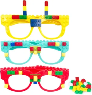 Fowecelt 12 Pcs Building Bricks Glasses Building Blocks Games for Kids Birthday Party Favors, Boys Girls Carnival Games