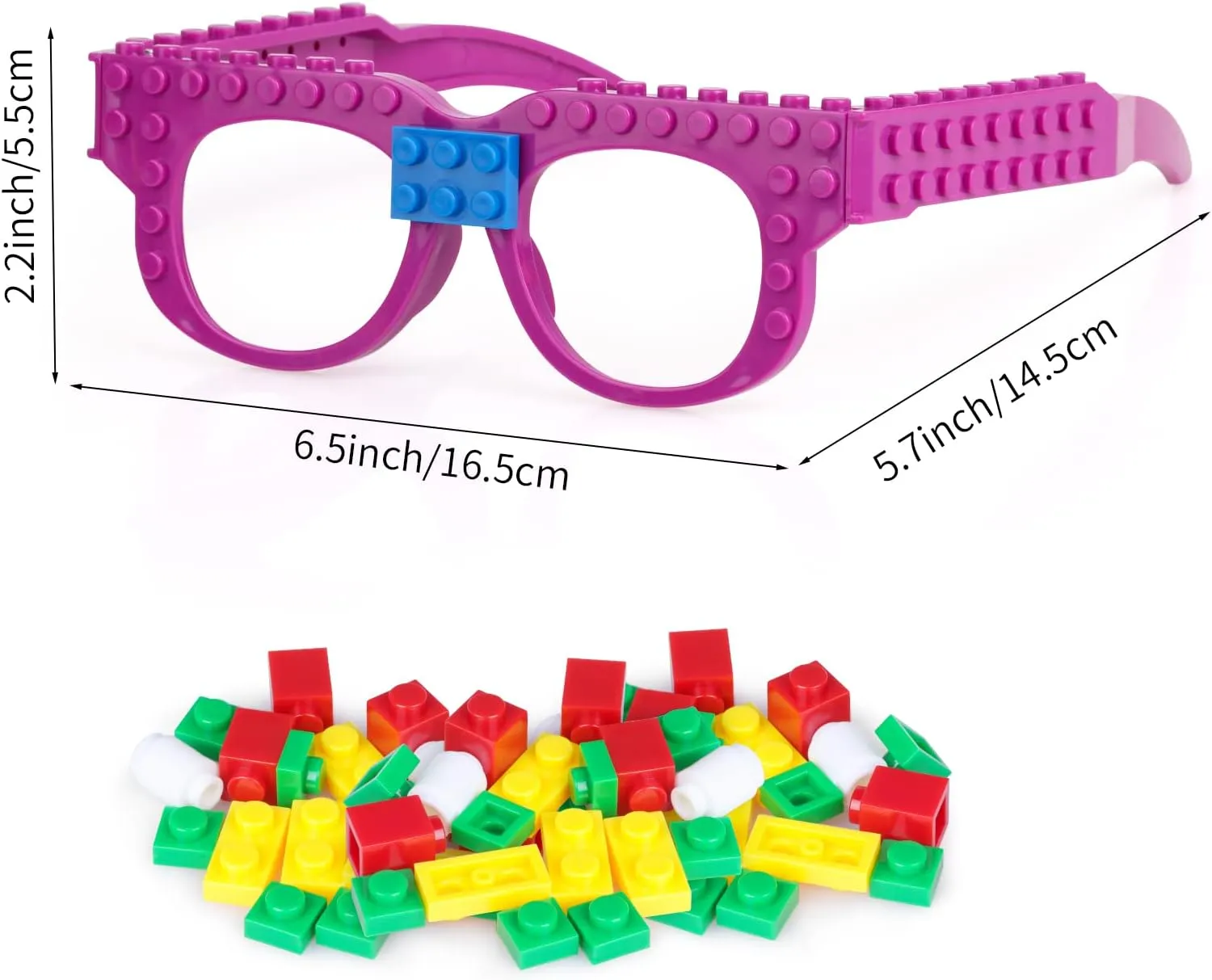 Fowecelt 12 Pcs Building Bricks Glasses Building Blocks Games for Kids Birthday Party Favors, Boys Girls Carnival Games