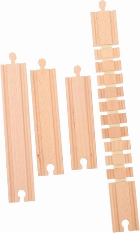 GALPADA 3Pcs Wooden Train Track Assembly Blocks for Wooden Railway Playthings Safe Smooth Edges for Creative Train Scene Building Fun Modular Fittings