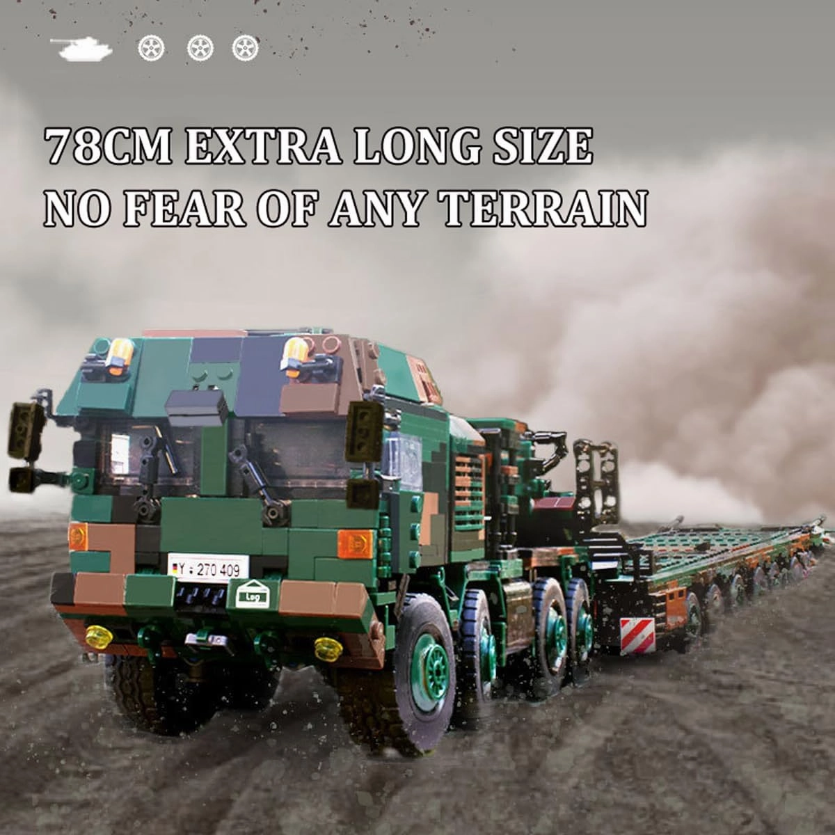 Germany HX-81 Heavy Transporter Building Toys for Boys Age 8-12 WW2 Toys Tank Transport Truck Building Block Bricks Gifts for Kids and Adults