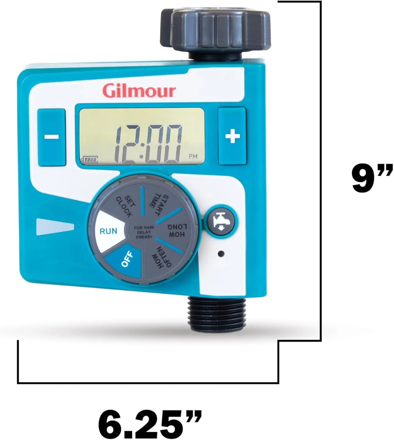Gilmour Single Outlet Electronic Water Timer for Garden Hose, Irrigation Timer for Sprinklers and Drip Lines, Blue