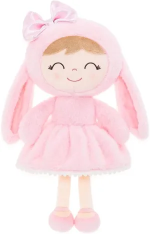 Gloveleya Baby Girl Gift Plush Bunny Dolls First Baby Doll Toddlers Rabbit Toy Bunny Gifts for Girl Pink 12 Inches