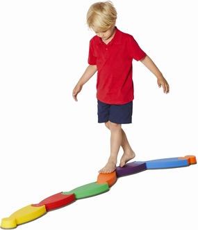 GONGE River Balance Course Set - 7 Elements For Gross Motor Skills Development, Multiple Path Creations - Safe and Sturdy - Ages 2 , Vibrant