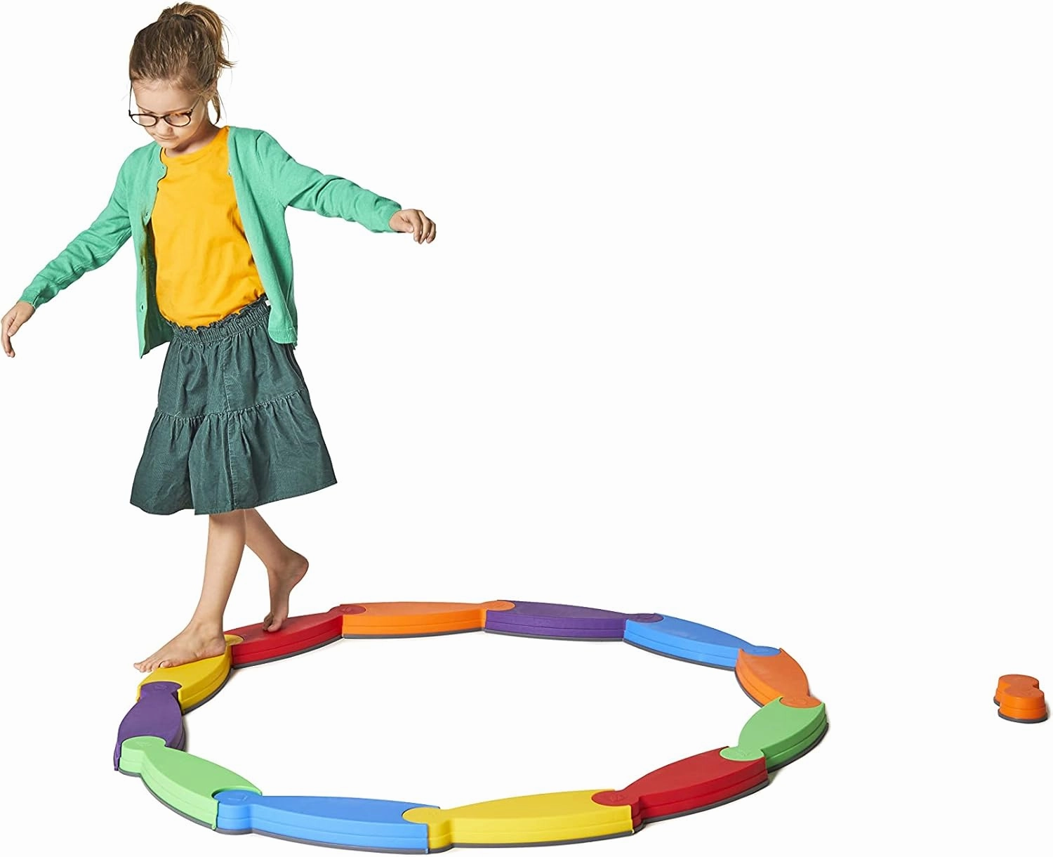 GONGE River Balance Course Set - 7 Elements For Gross Motor Skills Development, Multiple Path Creations - Safe and Sturdy - Ages 2 , Vibrant