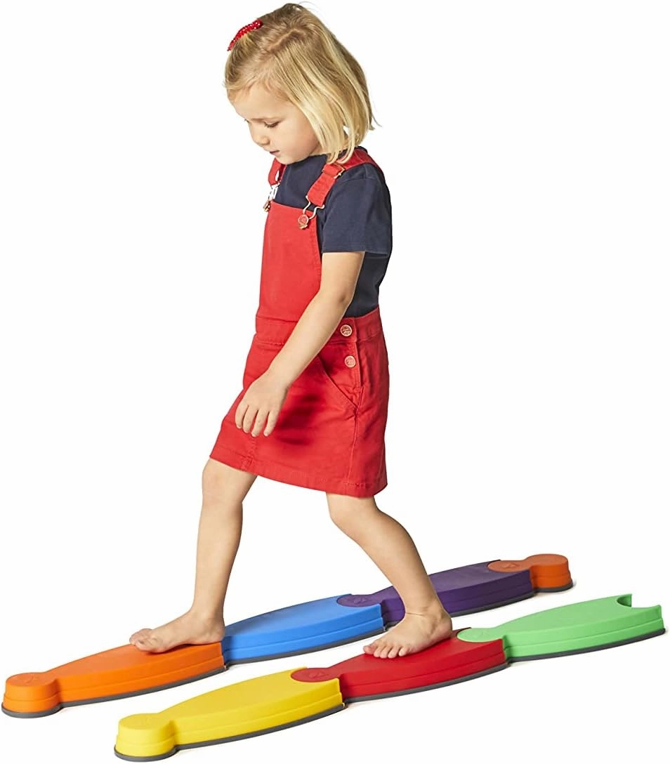 GONGE River Balance Course Set - 7 Elements For Gross Motor Skills Development, Multiple Path Creations - Safe and Sturdy - Ages 2 , Vibrant