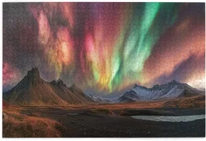 Gorgeous Polar Aurora 1000 Pcs Jigsaw Puzzles for Adults,Classic Scenery Photography,Enchanting Natural Landscape Puzzle,Wooden Jigsaw for Ideal for Relaxation and Family Fun