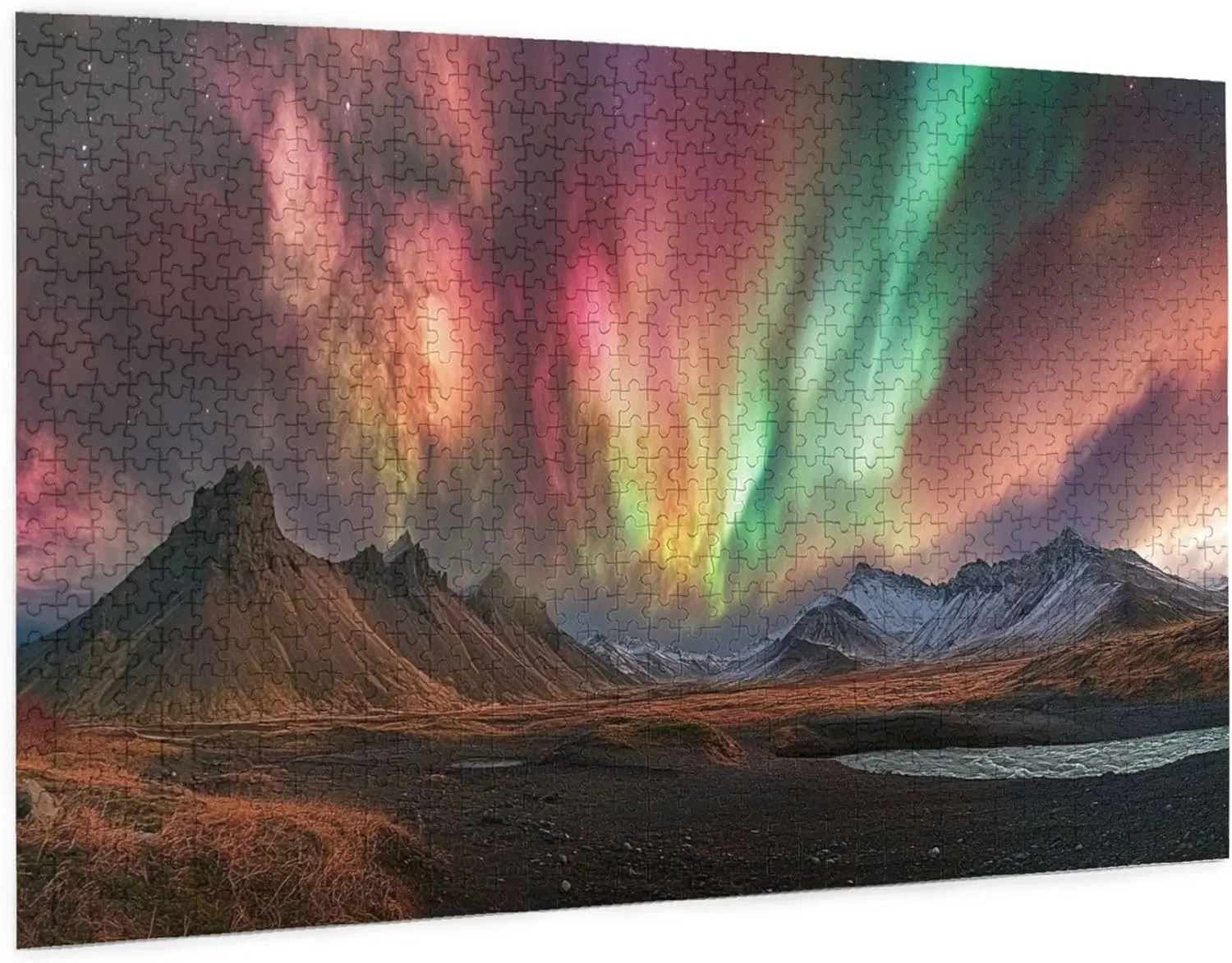 Gorgeous Polar Aurora 1000 Pcs Jigsaw Puzzles for Adults,Classic Scenery Photography,Enchanting Natural Landscape Puzzle,Wooden Jigsaw for Ideal for Relaxation and Family Fun