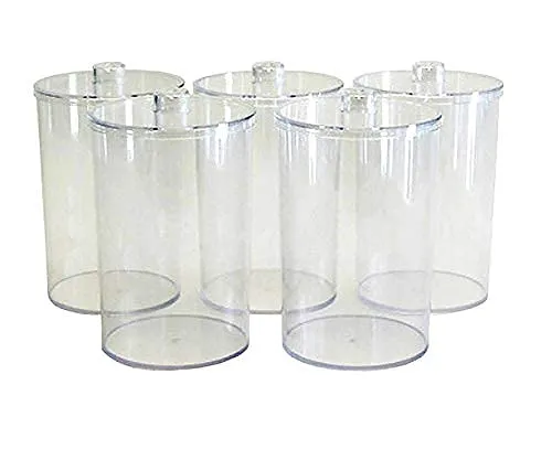 Grafco Plastic Sundry Jars with Lids – Clear, Unlabeled Medical Dressing Storage Containers (Set of 5)
