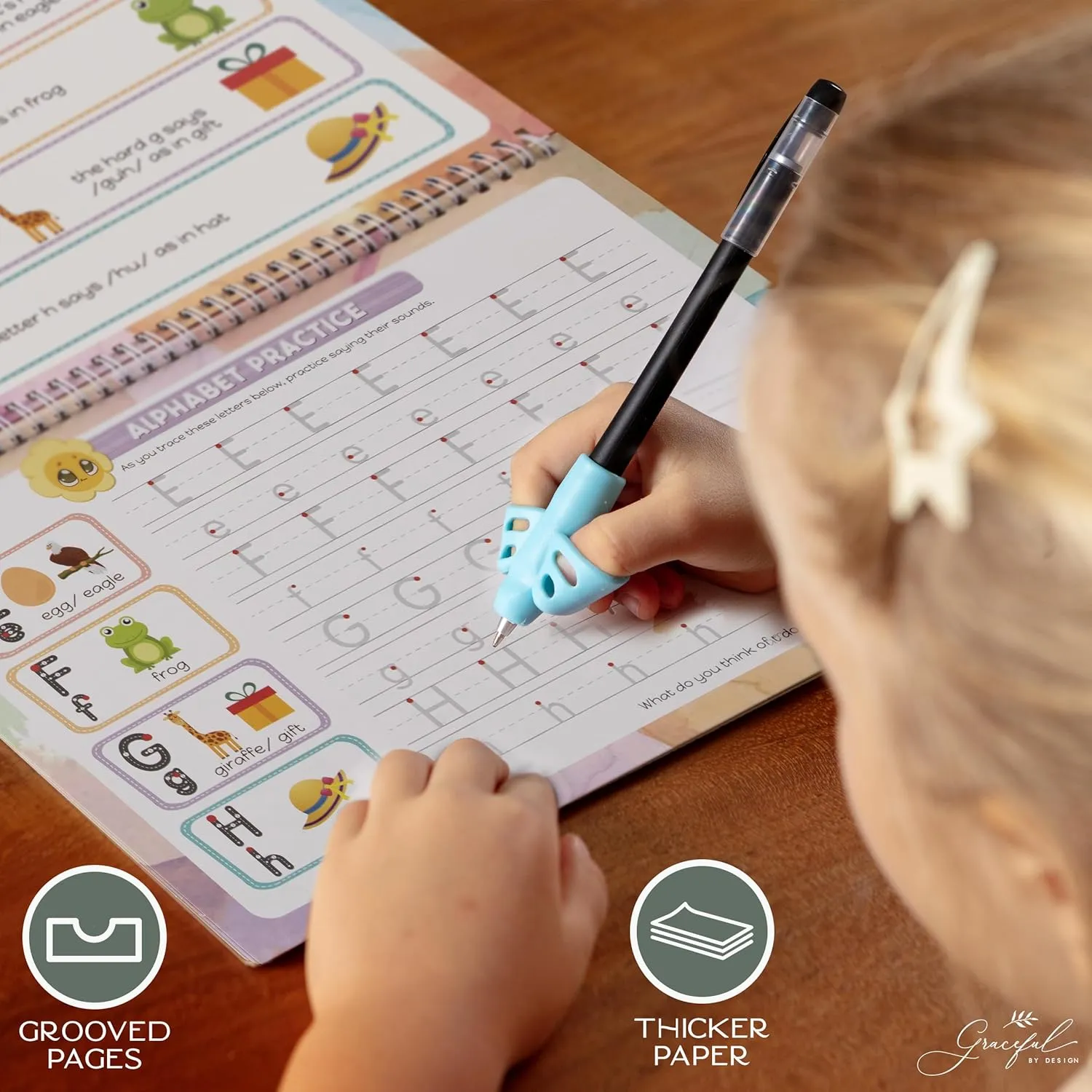 Grooved Handwriting Practice Books for Kids 3-5 | Reusable Letter Tracing with Mess-Free Disappearing Ink | Teacher-Designed | Magic Grooved Writing Practice Books | Letters and Numbers