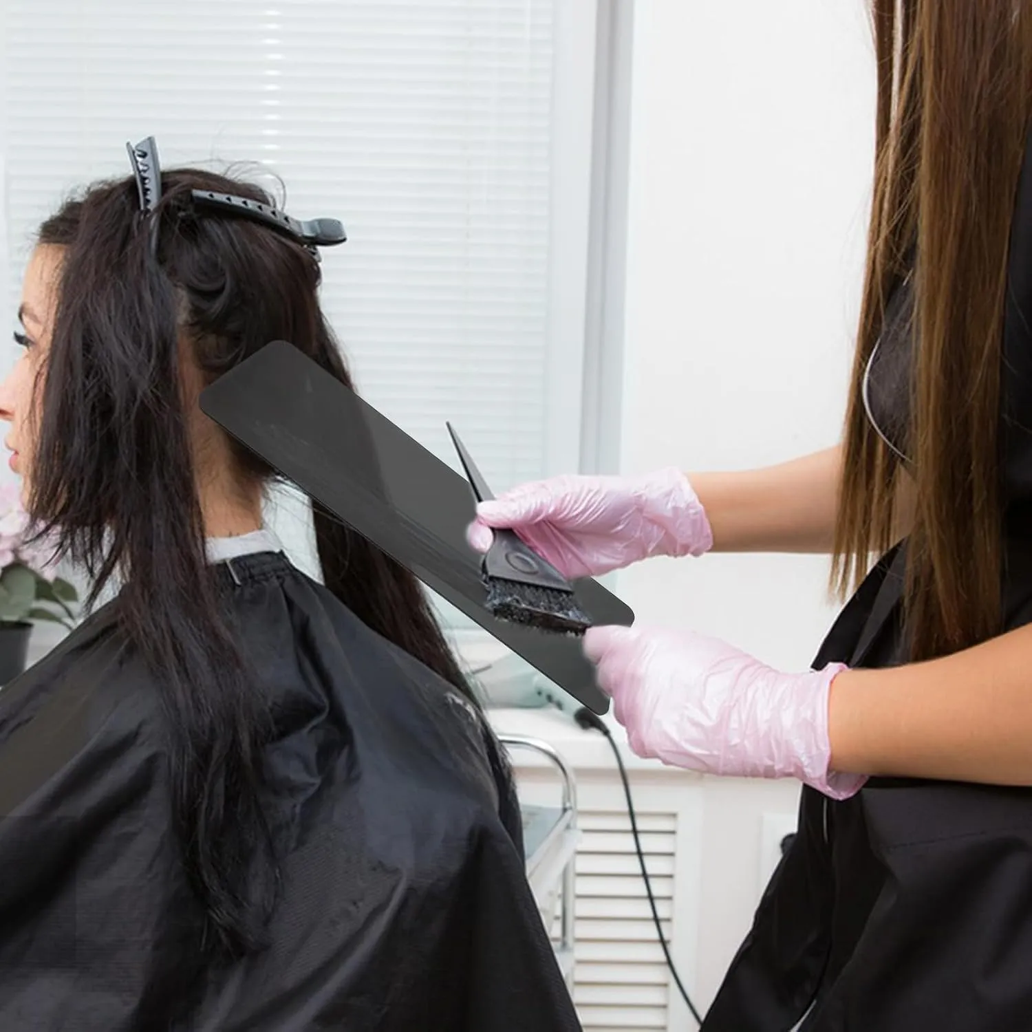 Hair Coloring Tools Hair Kit Hair Salon Highlighting Paddle Hair Highlighting Board Color Board Highlighting Kit Slick Back Brush Hair Dye Hair Highlight Board Tool Acrylic Black
