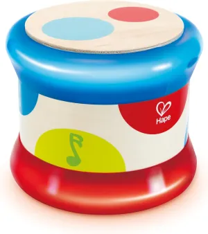 Hape Baby Drum | Colorful Rolling Drum Musical Instrument Toy for Toddlers, Rhythm & Sound Learning, Battery Powered (E0333)