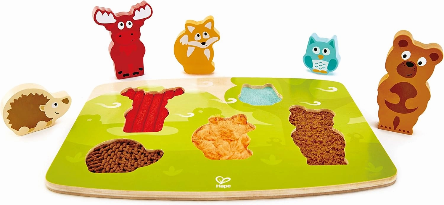 Hape Forest Animal Tactile Puzzle Game, Multicolor