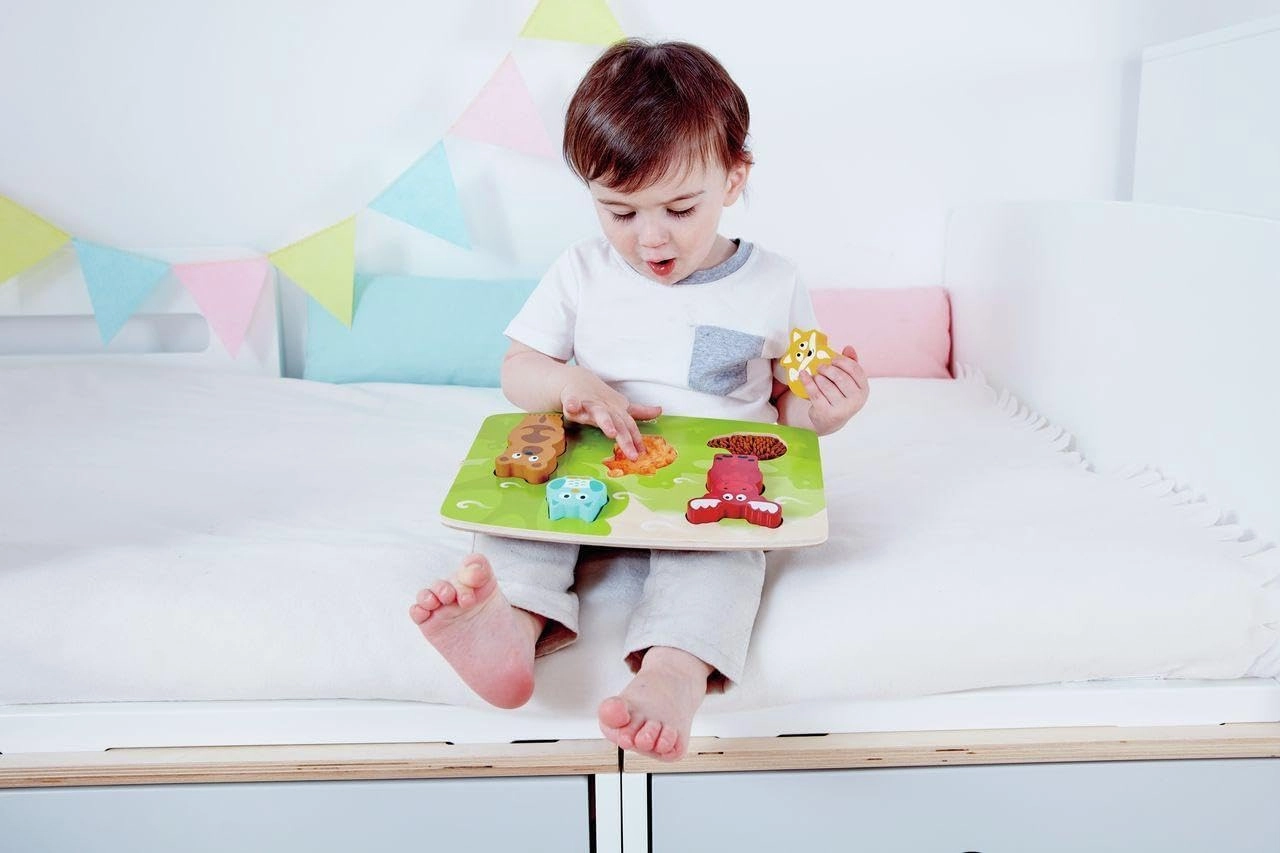 Hape Forest Animal Tactile Puzzle Game, Multicolor