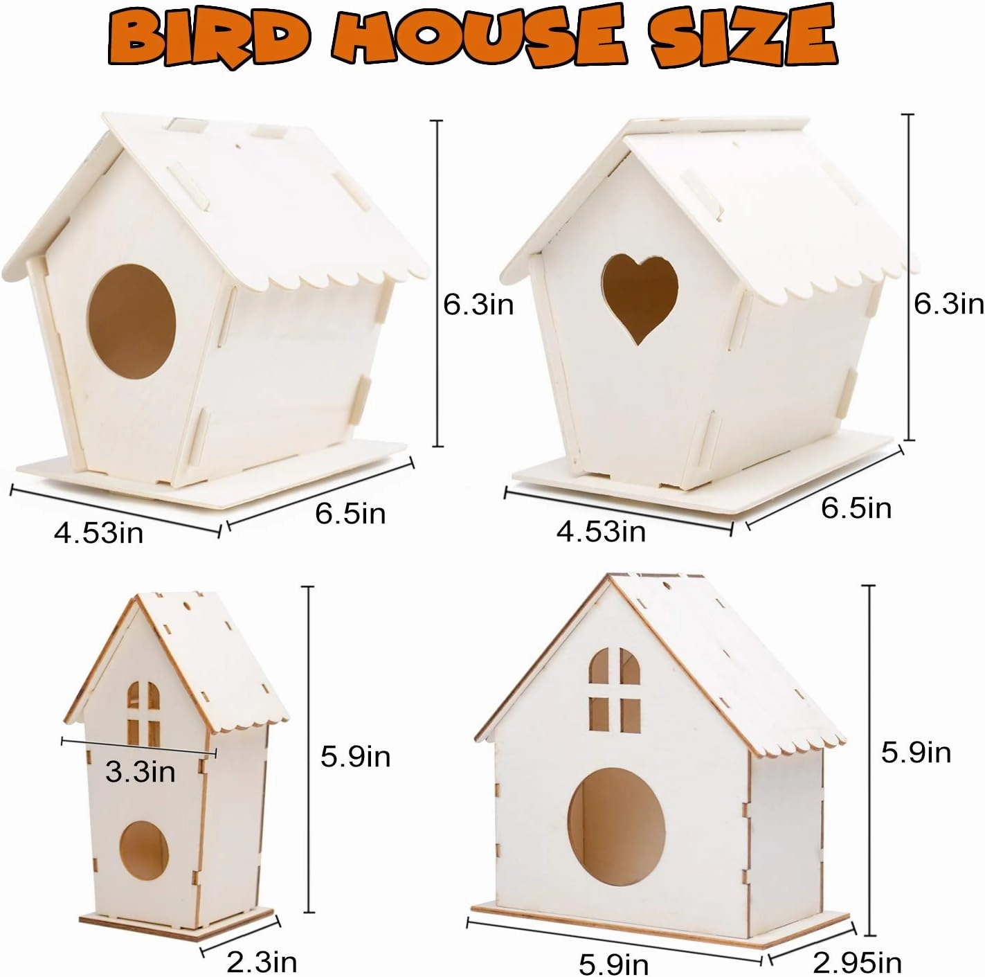 hapray 4 Pack Bird House Crafts for Kids Ages 5-8 8-12, Buildable DIY Birdhouse Kit for Children to Build, 3  Summer Arts and Craft Projects with Paint, Boy Girl Gift Christmas