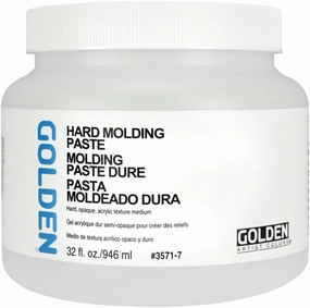 Hard Molding Paste by GOLDEN, 32 fl. oz. Jar, Professional Acrylic Paste Medium, Semi-Opaque