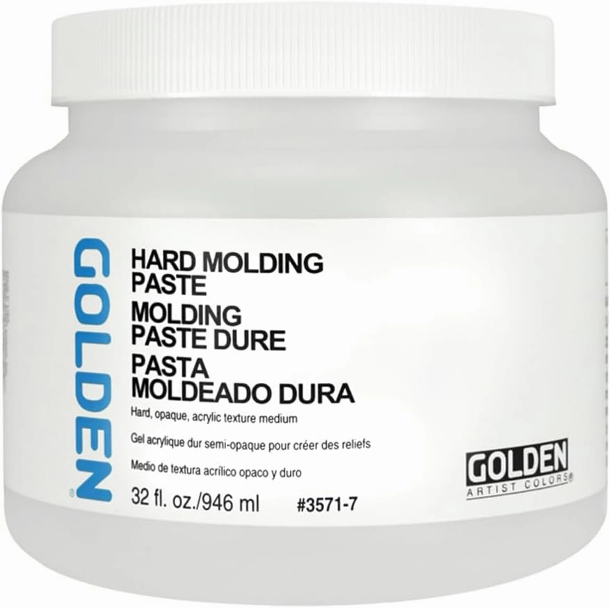 Hard Molding Paste by GOLDEN, 32 fl. oz. Jar, Professional Acrylic Paste Medium, Semi-Opaque