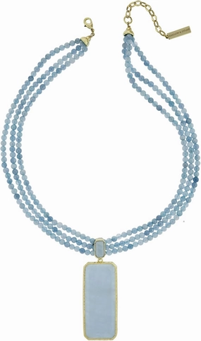 Harlow & Dylan Blue Ice Milky Aqua Necklace