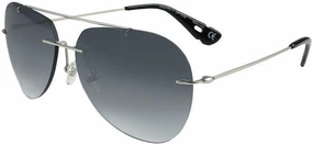HAZARD 4 Men's Classic Cluster: Frameless Aviator Sunglasses-Silver (Regular)