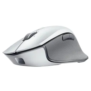 Humanscale Razer ProClick White Ergonomic Mouse, Wireless Bluetooth Compatibility with PC or Mac, Multi-Device Connectivity, Comfort Contour Design, 8 Programmable Buttons
