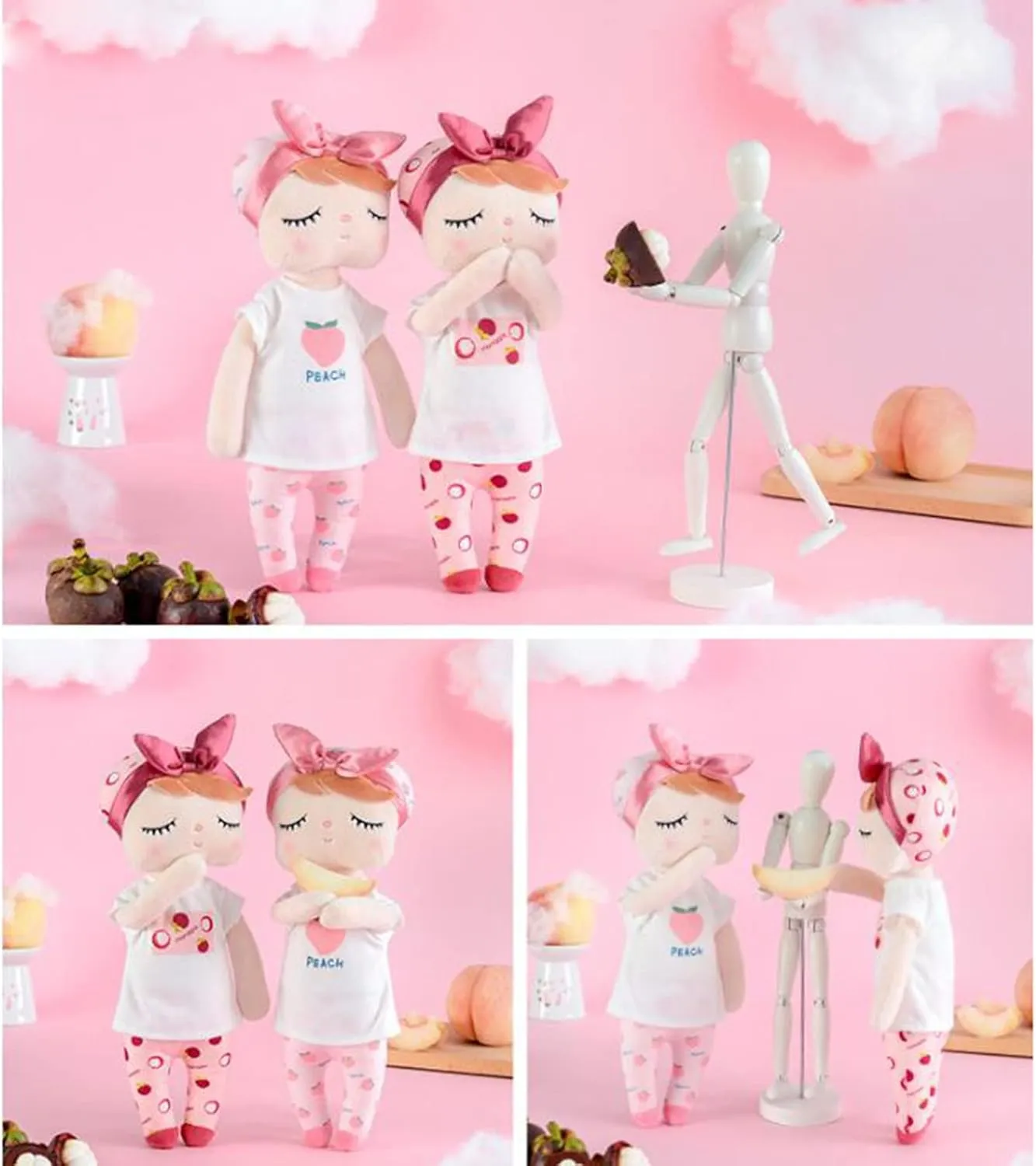HYL World Me Too Stuffed Toys Angela Plush Fruit Girls Doll for Baby Kids 13.3 Inches,Mangosteen