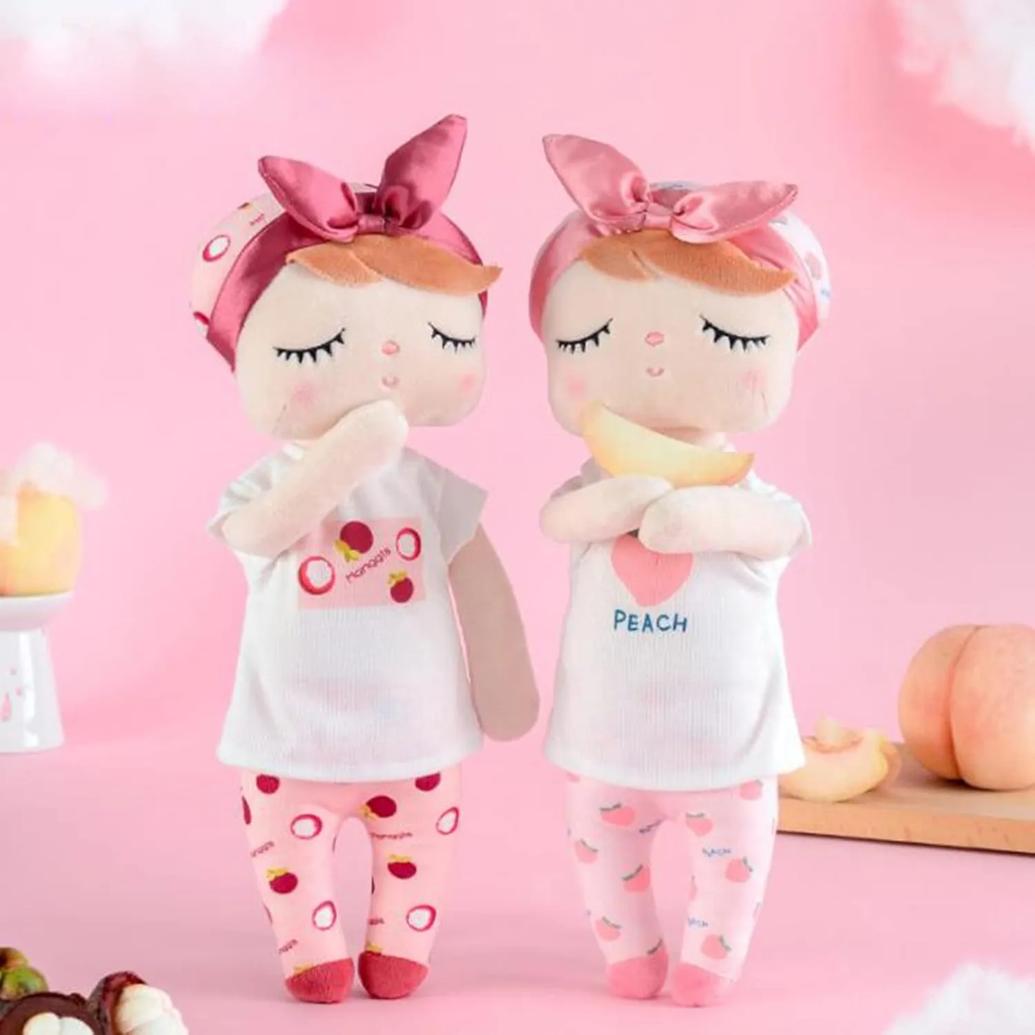 HYL World Me Too Stuffed Toys Angela Plush Fruit Girls Doll for Baby Kids 13.3 Inches,Mangosteen