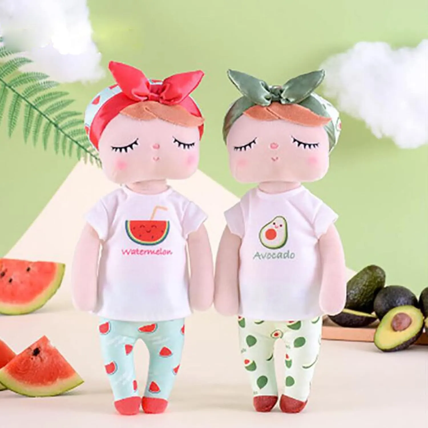 HYL World Me Too Stuffed Toys Angela Plush Fruit Girls Doll for Baby Kids 13.3 Inches,Watermelon