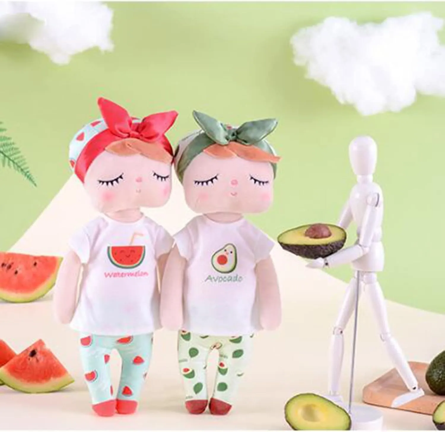 HYL World Me Too Stuffed Toys Angela Plush Fruit Girls Doll for Baby Kids 13.3 Inches,Watermelon