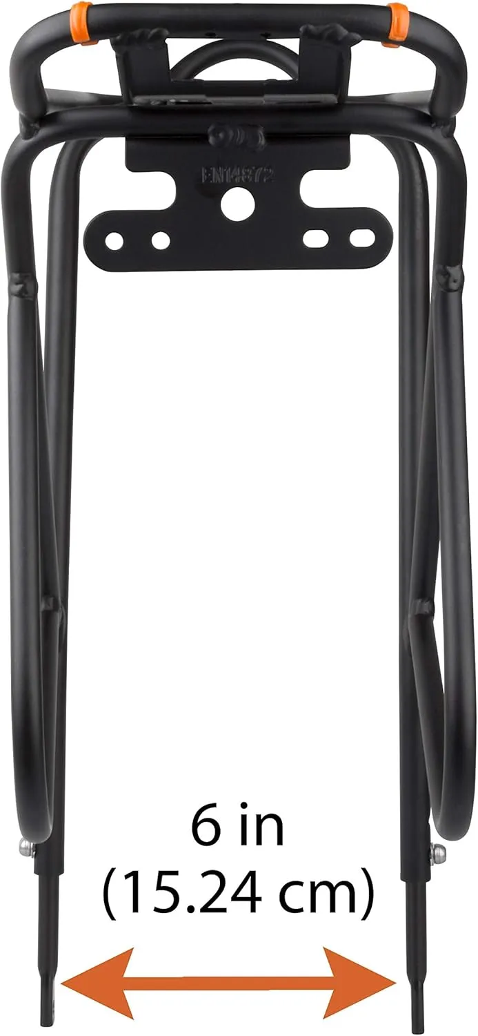 Ibera Bike Rack - Bicycle Touring Carrier Plus  for Disc Brake/Non-Disc Brake Mount, Fat Tire Bikes, Frame-Mounted for Heavier Top & Side Loads, Height Adjustable for 26"-29" Frames