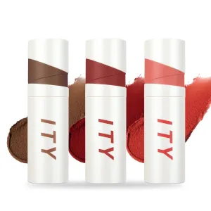 ITY Velvet Matte Finish Lip Stain-Mousse Textured Lip Clay, Red Shade, Conceals Lip Lines, Rich Pigment Lip Tint Lipsticks,4g (0.14 oz). (Classic 3-Pack Vibrant)