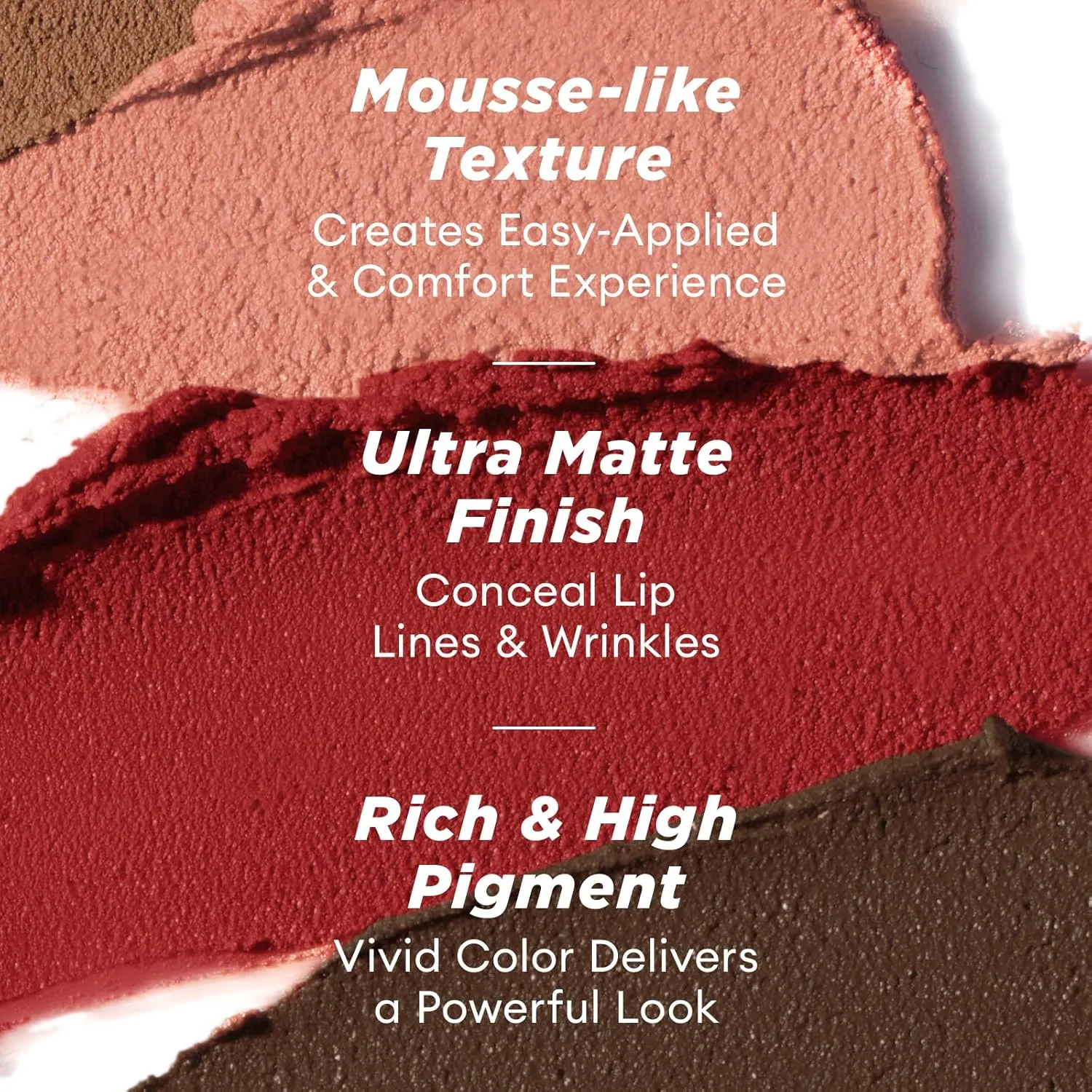ITY Velvet Matte Finish Lip Stain-Mousse Textured Lip Clay, Red Shade, Conceals Lip Lines, Rich Pigment Lip Tint Lipsticks,4g (0.14 oz). (Classic 3-Pack Vibrant)