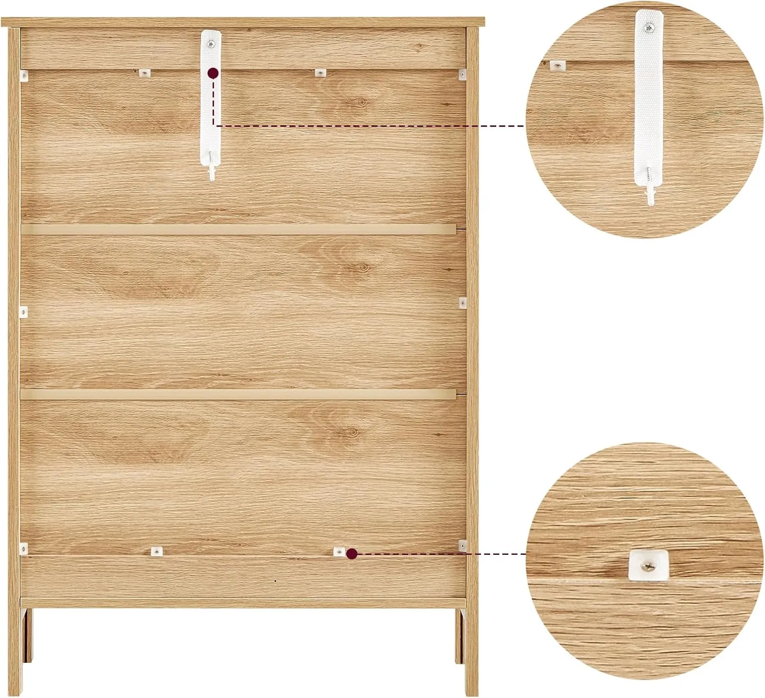 Iwell Storage Cabinet, Rattan Cabinet with Adjustable Shelf, for Living Room, Entryway, Kitchen, Home Office, Nature