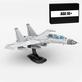J-16 Fighter Jet Building Blocks Model, 2180PCS 1/35 Scale MOC Creative Military Aircraft Model Display Set, Collectible Gifts Set for Adults