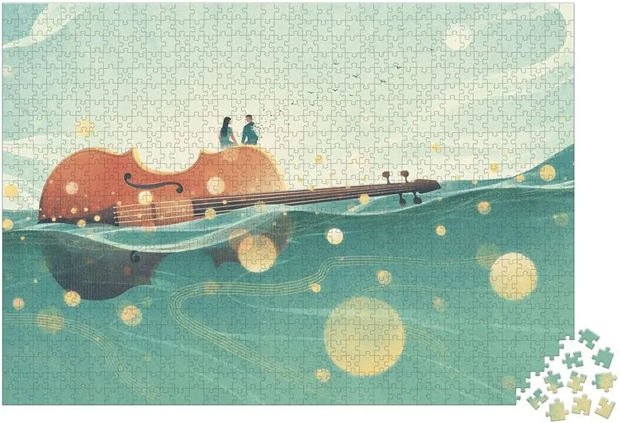 Janod - 1000-Piece Puzzle - Romance at Sea - Suitable for Adults, Teenagers and Children - Made in Europe - Ages 9  - J02513