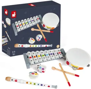 Janod Confetti 4 Piece Wood Musical Instrument Set - 11.22 " Tall - Ages 2  - J07600