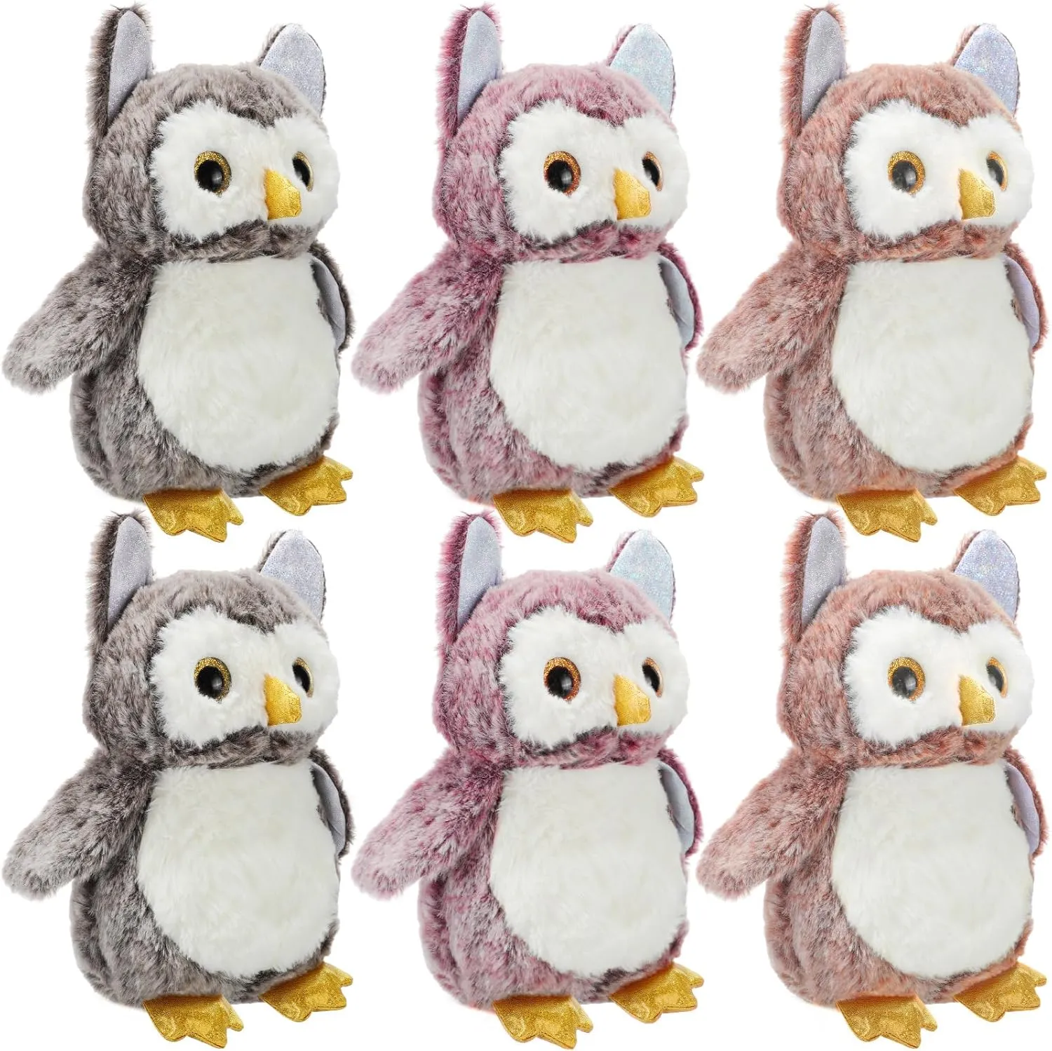 Jenaai 6 Pcs Owl Plush Stuffed Animals for Babies Soft Plush Toy Stuffed Owl Wizard Party Favors for Kids Toddlers Unisex Gifts Classroom Prizes Decor, 9.06 Inch