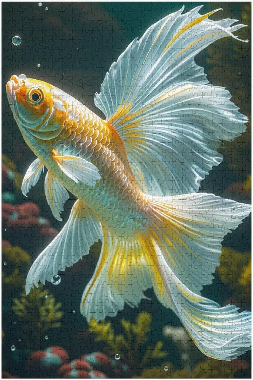 Jigsaw Puzzles for Adults 1000 Piece - Beautiful Gold Fish Themed Wooden Puzzles，Challenge Puzzles，Educational Games，Family Puzzles，Unique Gifts for Wall Art，Funny Puzzles